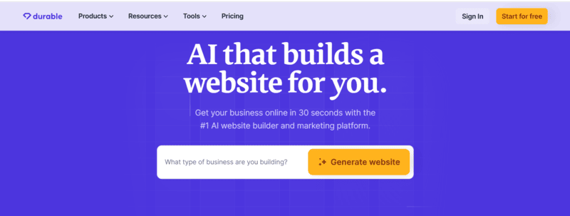 durable website builder